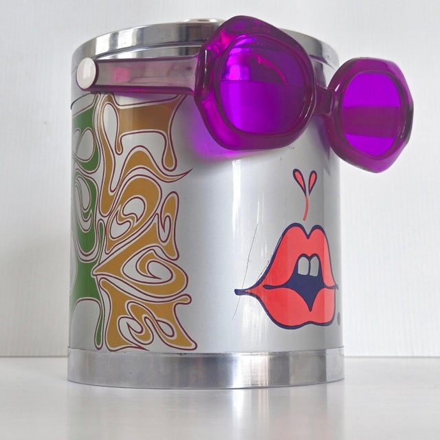 Vintage Psychedelic Pop Groovy Ice Bucket by Peter Max, 1970s For Sale - Image 12 of 13