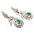 14k Gold 3 Carat Diamond & 1.50 CTW Emerald Drop Earrings, a Pair For Sale - Image 10 of 12