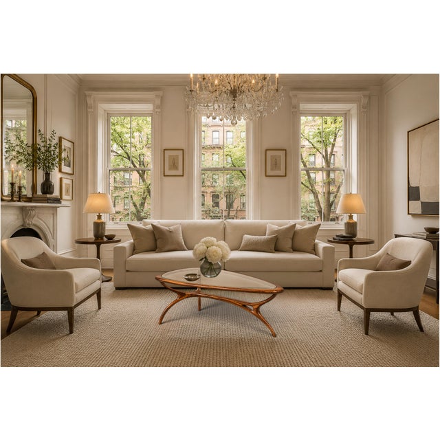 A masterclass in sculptural restraint and material fluency, this rare large-scale “Egg” coffee table by Giuseppe...