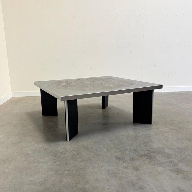Heinz Lilienthal Etched Stainless Steel Coffee Table, 1970s For Sale - Image 6 of 15