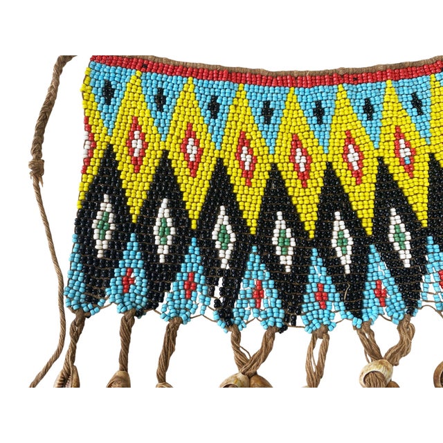 Glass Vintage Ceremonial Skirt Kirdi Beaded Cache Sex Pikuran Cameroon 18" W For Sale - Image 7 of 9