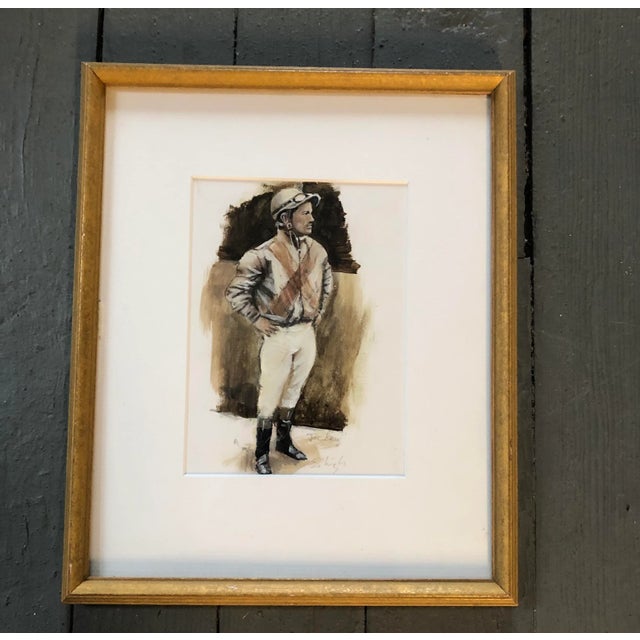 Original Stephen Heigh “Jockey” Illustration Painting For Sale - Image 4 of 4