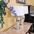 Late 20th Century Pair of Vintage Mercury Glass Table Lamps With Light-Gray Drum Shades For Sale - Image 5 of 18