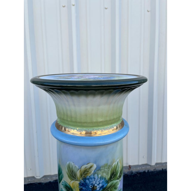 Cream 32" Italian Capodimonte Porcelain Columns or Pedestals- A Pair For Sale - Image 8 of 12