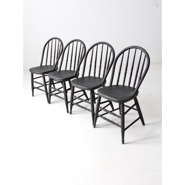 Vintage Black Spindle Back Chairs Set Of 4 Chairish