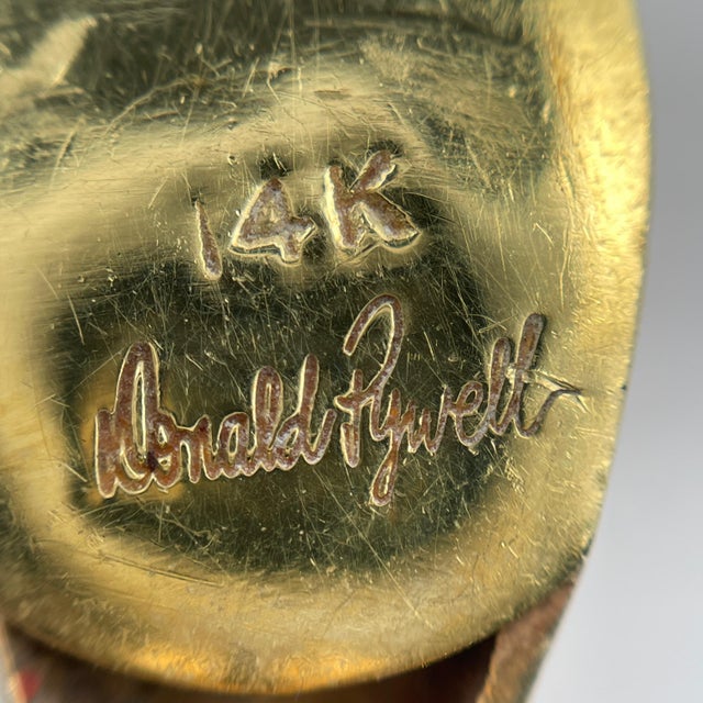 Mid 20th Century Mid 20th Century Donald Rywell 14k Yellow Gold Shell Earrings, A Pair For Sale - Image 5 of 5