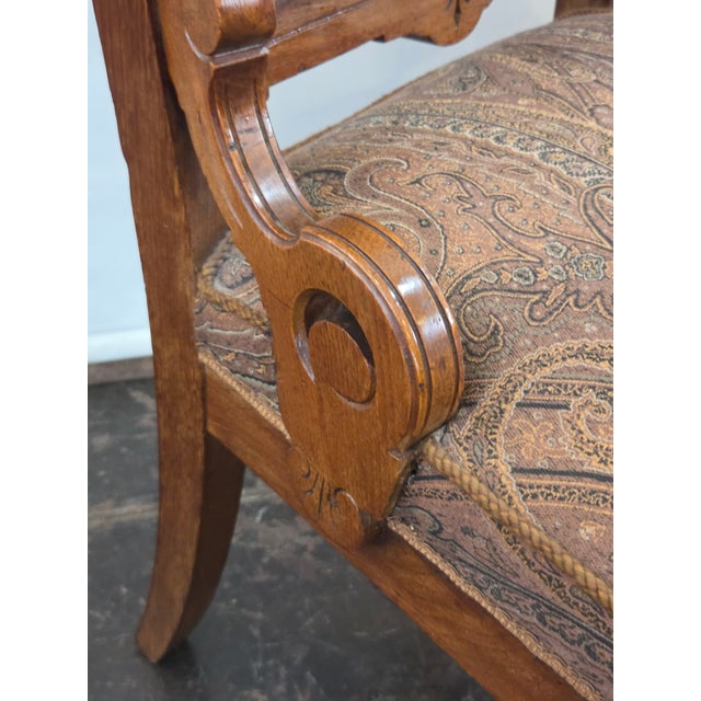 Antique Victorian Gothic Eastlake Walnut Parlor Chair Large For Sale In San Diego - Image 6 of 6