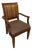 Traditional Wood Accent Armchair With Striped Upholstered Back and Nailhead Trim For Sale