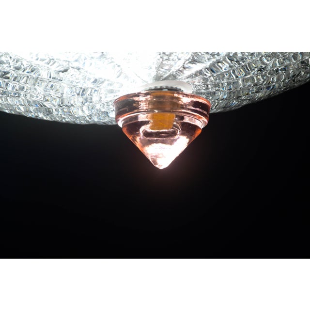 Charming Italian Pink Murano Glass Ceiling Fixture, Murano, 1970 For Sale - Image 9 of 11