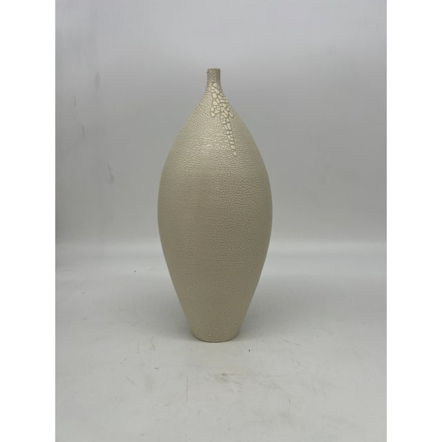 Modernist Hand Thrown Japanese Inspired Ceramic Vase For Sale - Image 12 of 12