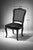 French Provincial Mid 20th Century Refinished French Provincial Cane-Back Dining Chairs in Old Chapel Walnut With Black Upholstery – Pair For Sale - Image 3 of 8