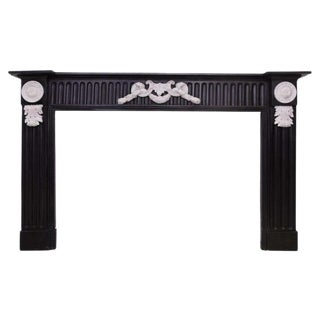 19th Century Belgian Black Marble Fireplace Mantel For Sale