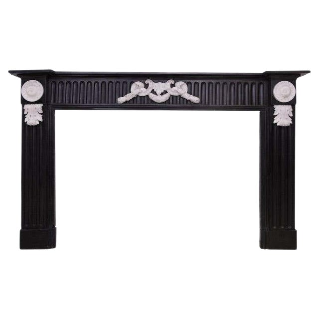 19th Century Belgian Black Marble Fireplace Mantel For Sale