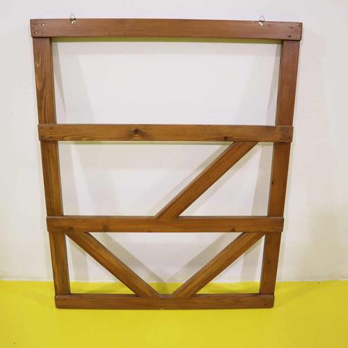 Brown Natural Wood Object Hanger with Metal Hooks For Sale - Image 8 of 9