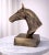 1970s Antique Brass Finish Metal Hand Carved Horse Head Bust Sculpture For Sale - Image 4 of 10