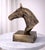 1970s Antique Brass Finish Metal Hand Carved Horse Head Bust Sculptures For Sale - Image 4 of 10