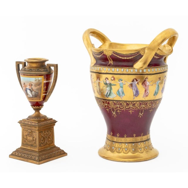 Neoclassical Royal Vienna Porcelain Vases, 2 For Sale - Image 3 of 10