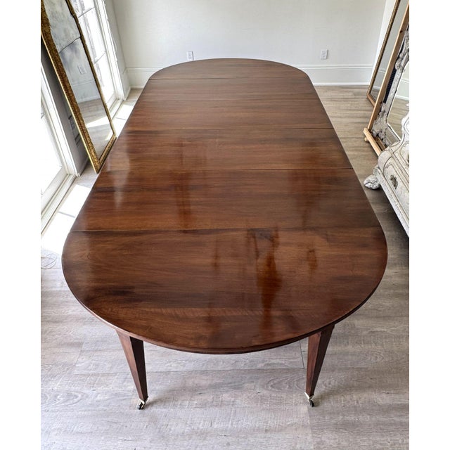 Large Scale 19th Century French Restauration Walnut Extension Dining Table With Five Leaves and Additional Support Legs For Sale - Image 4 of 13