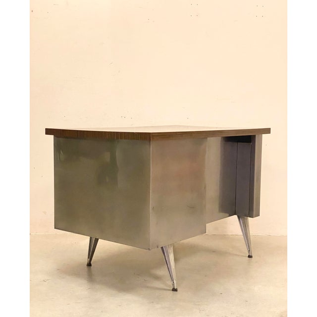 Brown Vintage Iron Desk, 1970s For Sale - Image 8 of 14