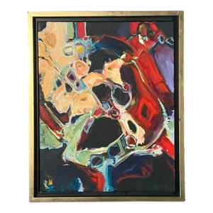 Vintage Boho Original Abstract Oil on Canvas