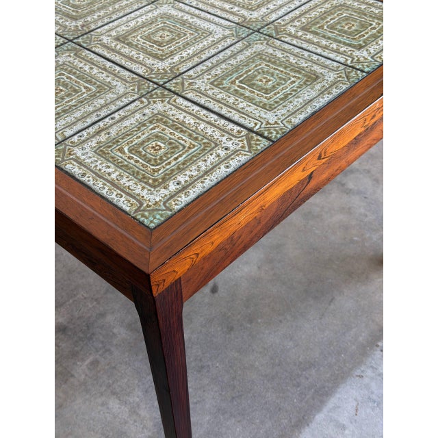 Brown Rosewood Square Tile-Top Side Table Danish Mid-Century Modern 1960s For Sale - Image 8 of 12