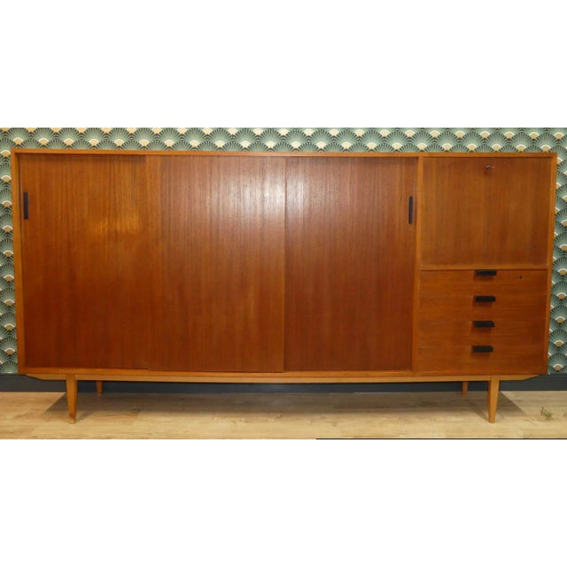 Teak Wall Unit with Secretaire, 1960s For Sale - Image 17 of 17