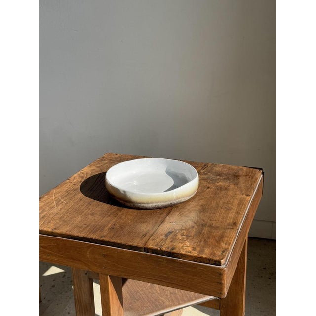 Ceramic Large White and Earth Ceramic Dish For Sale - Image 7 of 18