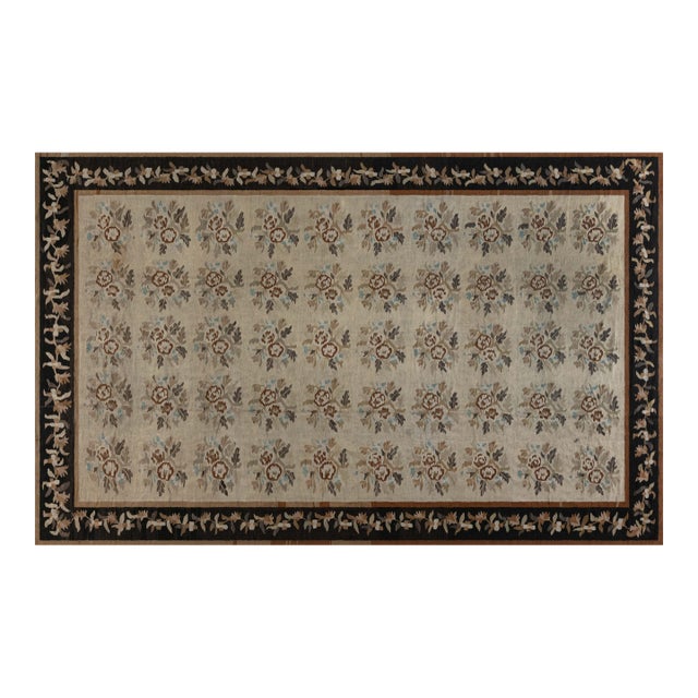 Authentic Botanic Russian Bessarabian Handmade Wool Rug For Sale