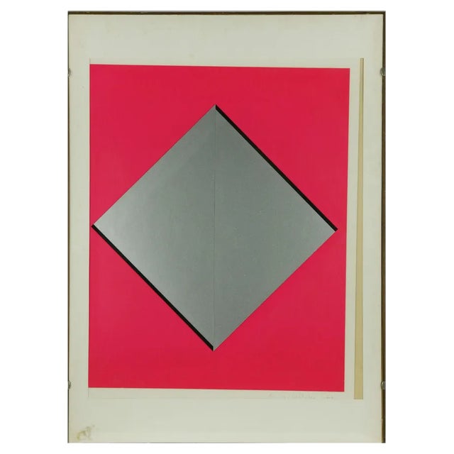 Luigi Corbellini, Gray-Pink, Lithograph, 1970s For Sale