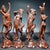 Set of 4 Vintage Chinese Boxwood Dancing Figures | Carved Musician Statues For Sale - Image 4 of 9
