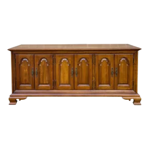 1960s Thomasville Bay Colony Traditional Chippendale Cherry 6 Door Credenza or Buffet