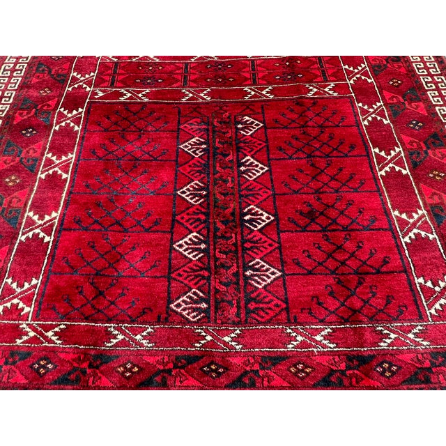Textile Antique Ersari Turkmen Hatchli Parda Yurt Door Hanging Rug - 6'8" X 4'11" For Sale - Image 7 of 12