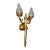 Antique French Regency Brass/ Bronze Hand Held Torch Wall Sconce With Flame Shades For Sale