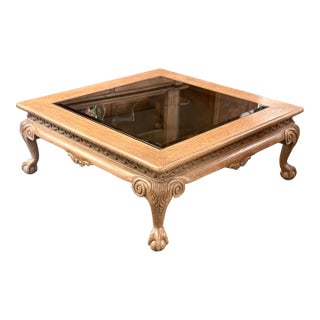 Late 20th Century Marge Carson Square Coffee Table For Sale