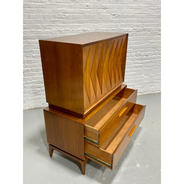 Brown Amazing Mid Century Modern "Diamond" Dresser by Albert Parvin, C. 1960's For Sale - Image 8 of 11