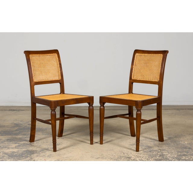 1940s French Provincial Walnut & Cane Dining Chairs, Set of 6 For Sale - Image 12 of 18