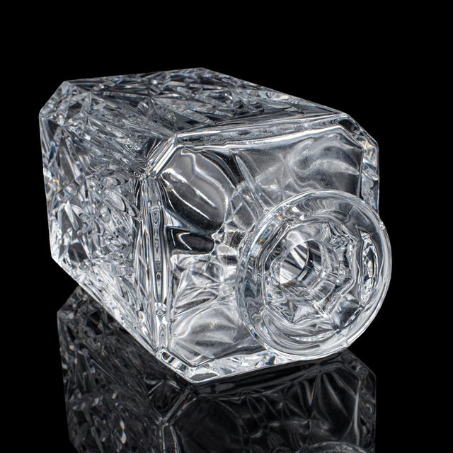 Transparent Vintage Scotch Decanter, English, Cut Crystal Glass, Whiskey, Bourbon, Spirits For Sale - Image 8 of 12