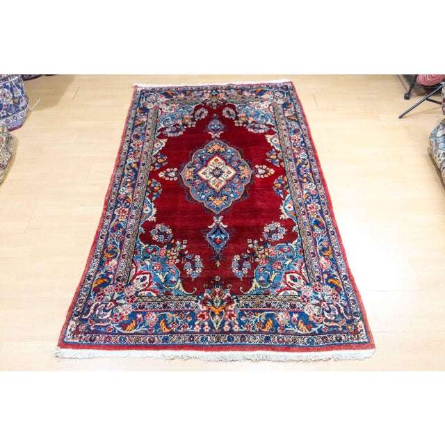 216×130cm UNIKAT hand-knotted Hamedan Middle Eastern rug | Knot density: 160000/sqm | Pattern: Floral | Origin: Hamedan,...