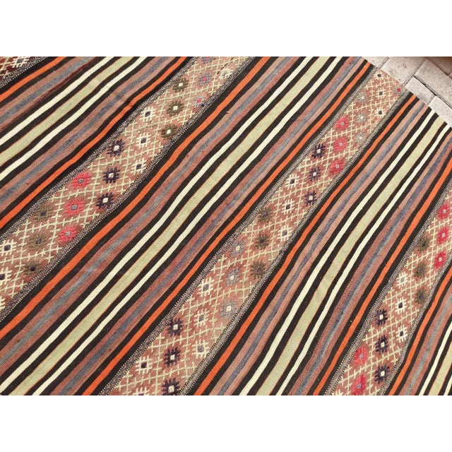 Vintage Turkish Striped Kilim Rug - 58" X 94.5" For Sale - Image 9 of 11