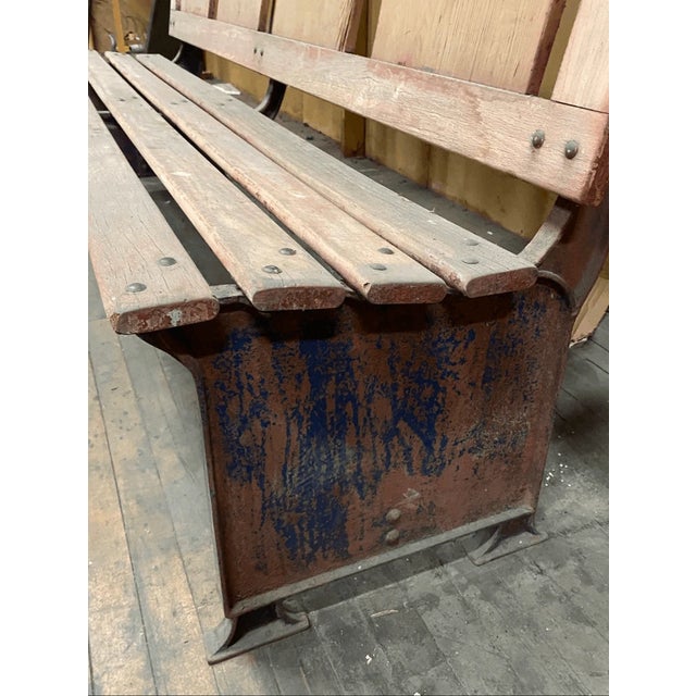 72” wide 19” deep 34” tall Good condition Perfect for adding a touch of industrial style to any space, this bench features...