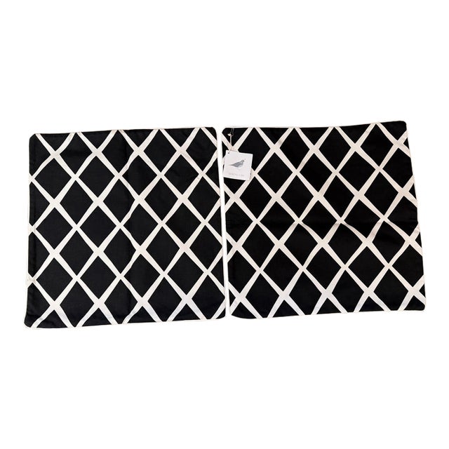 Serena & Lily Lattice Print Pillow Covers, Pair For Sale