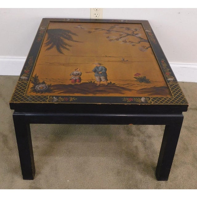 Black Kozak Studios Black & Gold Chinoiserie Painted Side Tables - a Pair For Sale - Image 8 of 13