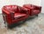Postmodern Jules Heumann for Metropolitan Barrel Leather 1970's Lounge Chairs, Pair For Sale - Image 3 of 12