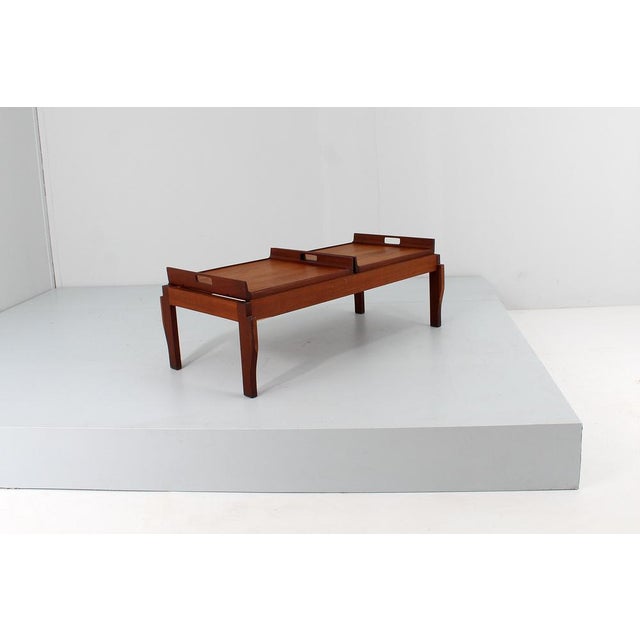 Mid-Century Teak Coffee Table with Removable Trays from Cantù, Italy, 1960s For Sale - Image 6 of 15