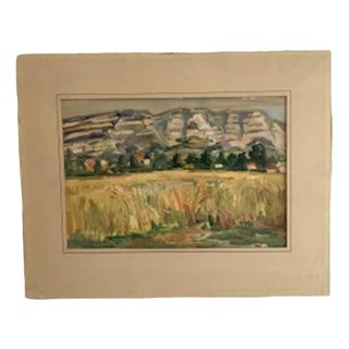 Harry Urban, Au pied des montagnes, Watercolor on Paper For Sale