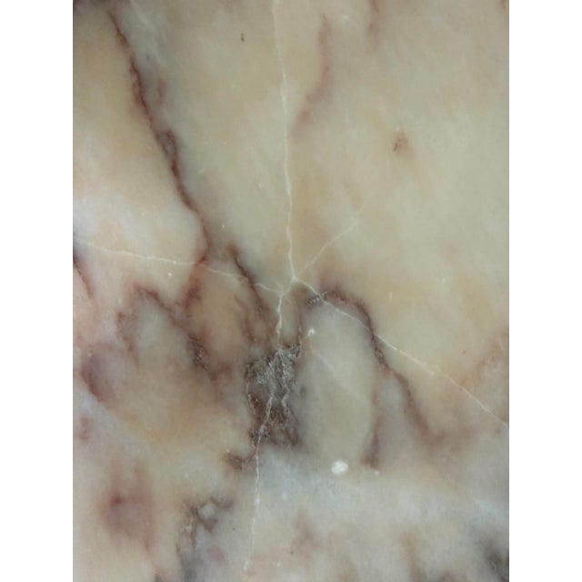 1990s Bianco Rosa Portugallo Marble Coffee Table With Conical Legs | Mangiarotti Style | Vintage For Sale In San Francisco - Image 6 of 6
