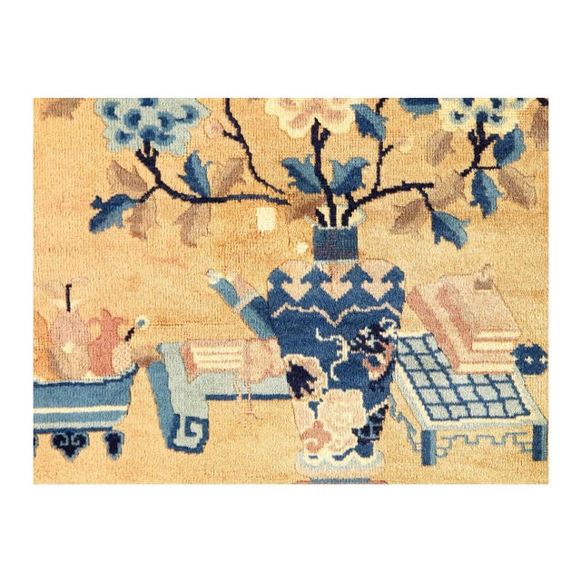 Beautiful Beige Background Antique Art Deco Carpet, Country of Origin: England, Circa Date: 1930 – This antique China rug,...