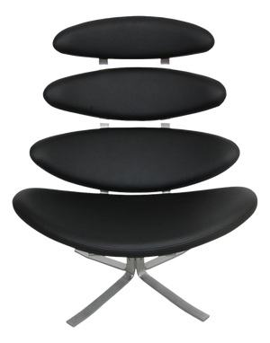 Corona Chair in Black Bizon Leather by Erik Jørgensen, 2000s