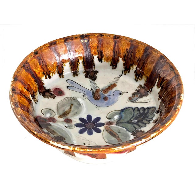 Ceramic 1970s Ken Edwards El Palomar Tonalá Mexico Ceramic Pedestal Bowl For Sale - Image 7 of 15