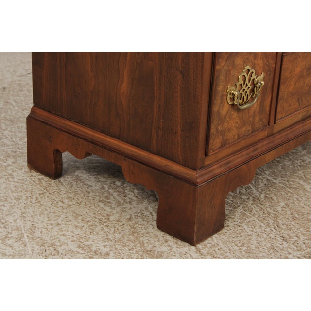 Baker Burl Wood 8 Drawer Flip Top Server Bachelor Chest For Sale - Image 13 of 17